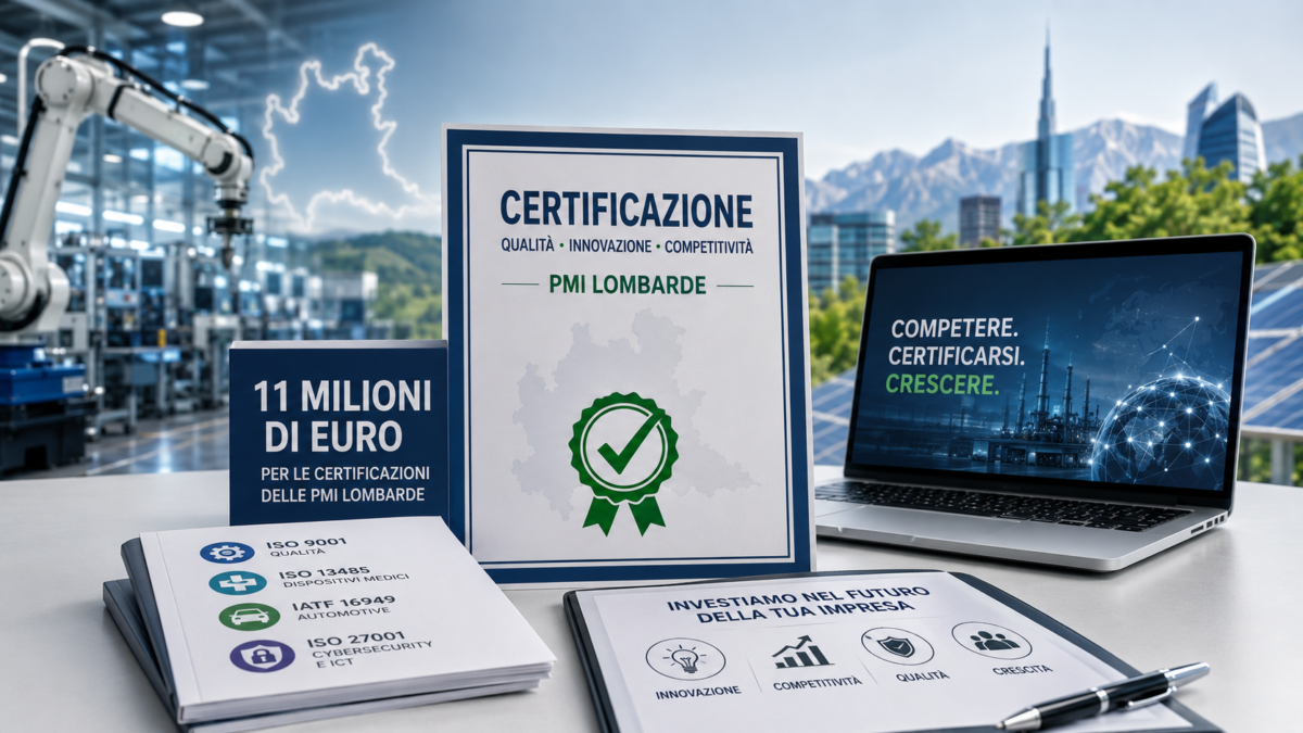 In arrivo 11 milioni di euro per le certificazioni delle PMI Lombarde