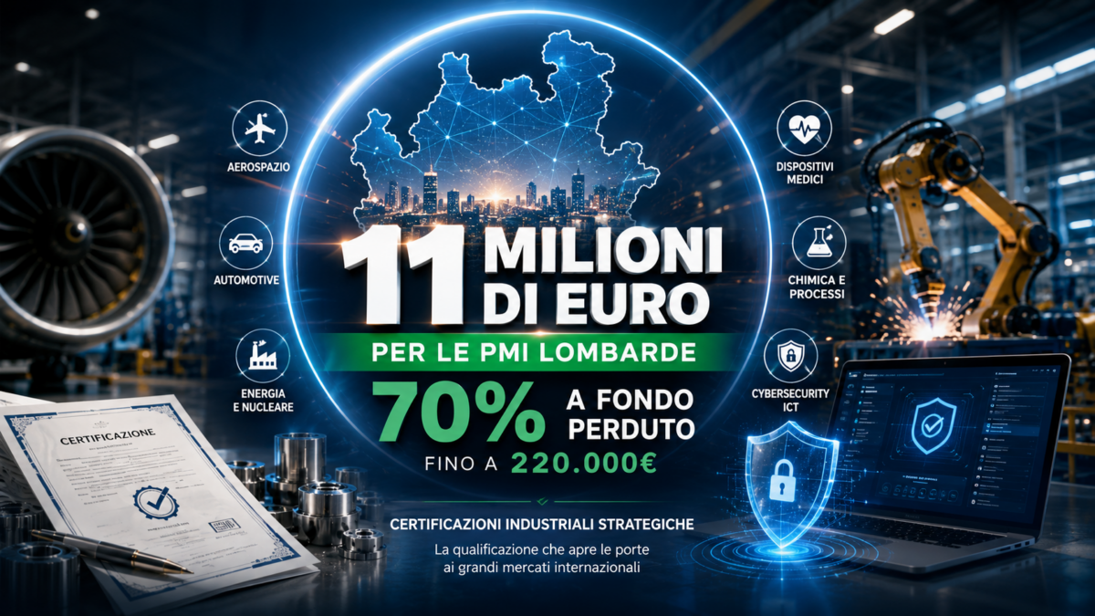 La Lombardia mette in campo 11 Milioni per la Qualificazione delle PMI